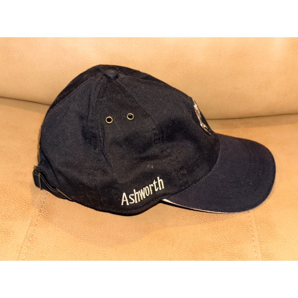 Ashworth Mens Golf Cap Black Cotton Adjustable Embroidered Logo Dad Hat OSFA - Picture 2 of 5